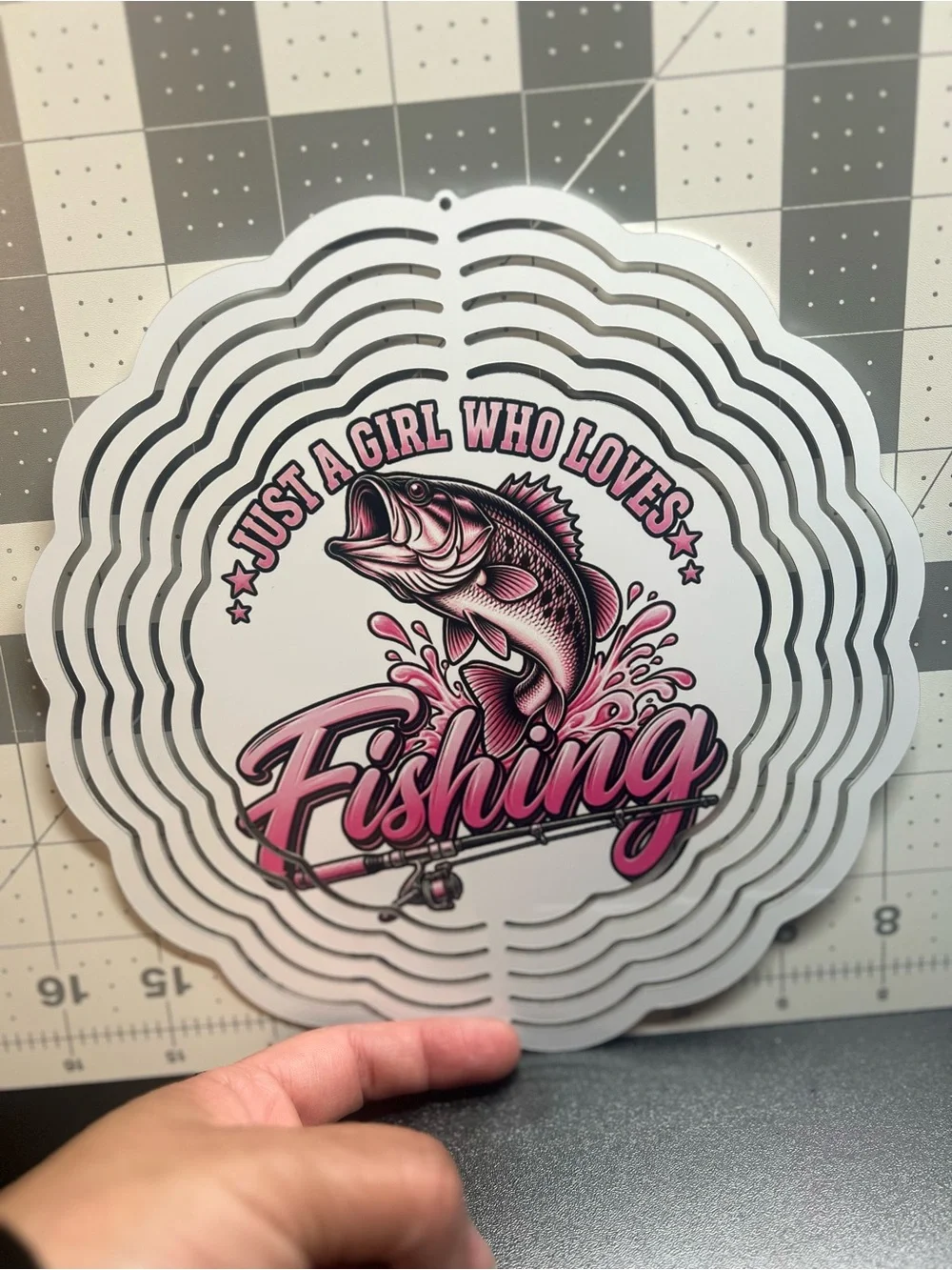 Just a Girl Who Loves Fishing Wind Spinner